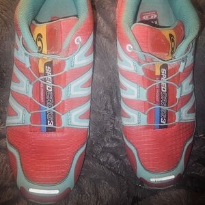 Salomon, 7.5, Coral & Teal, Worn couple times